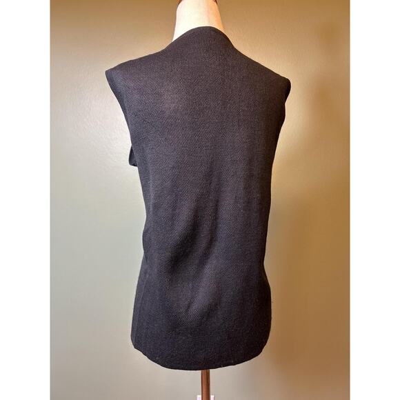 Vintage Floral Embroidered Hand Knit Sweater Vest Sz M Grandma Cottagecore - Picture 3 of 6